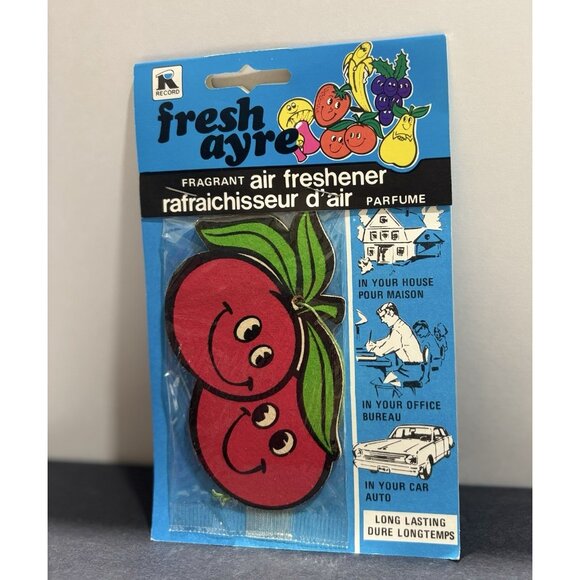 Fresh Ayre Air Fresheners NOS 70s Strawberry & Cherry Canada Lot of 2 Vintage - Picture 3 of 4